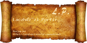 Laczházi Porfir névjegykártya